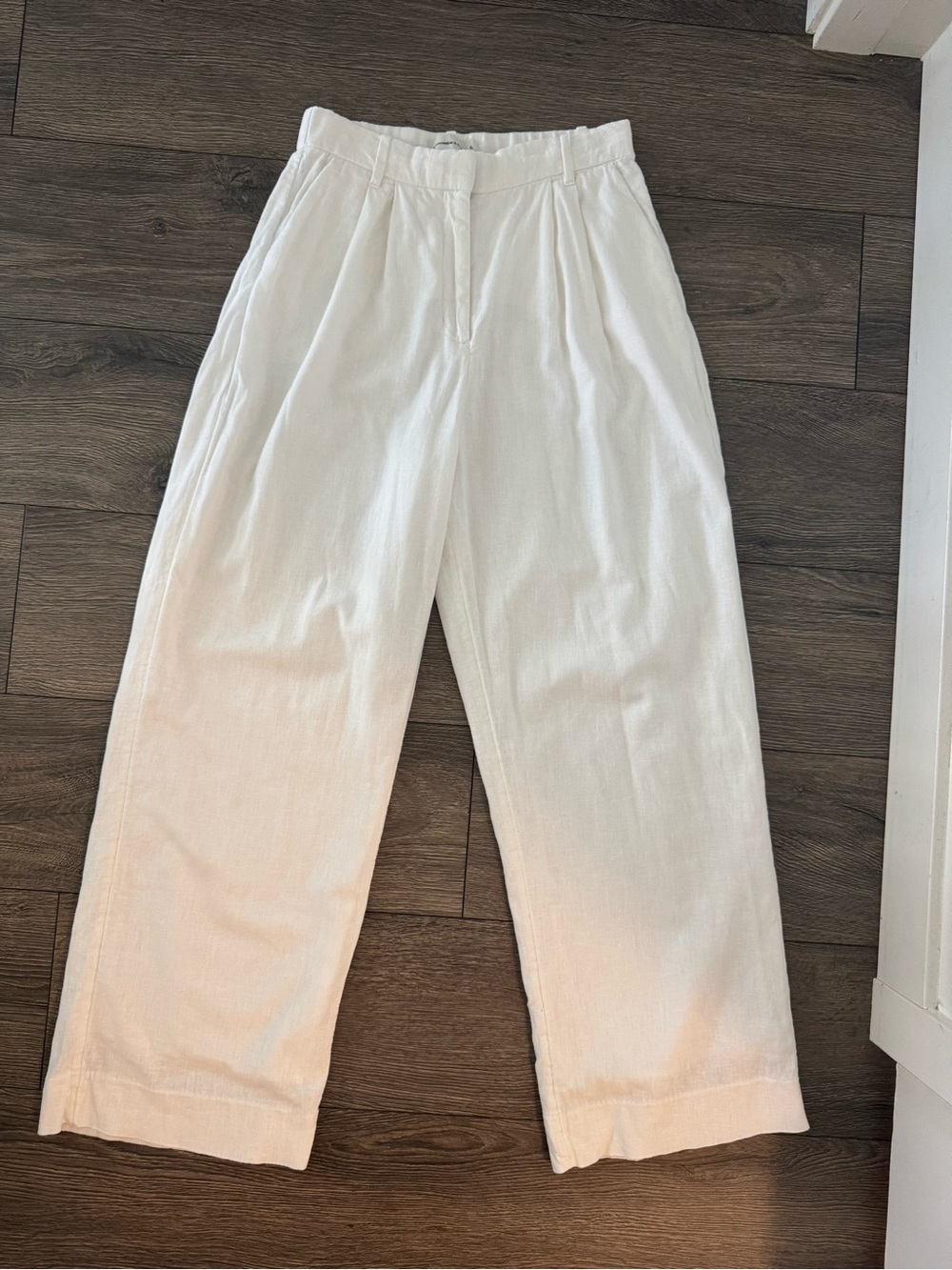 Abercrombie & Fitch Curve Love Linen-Blend Tailored Wide-Leg Pant